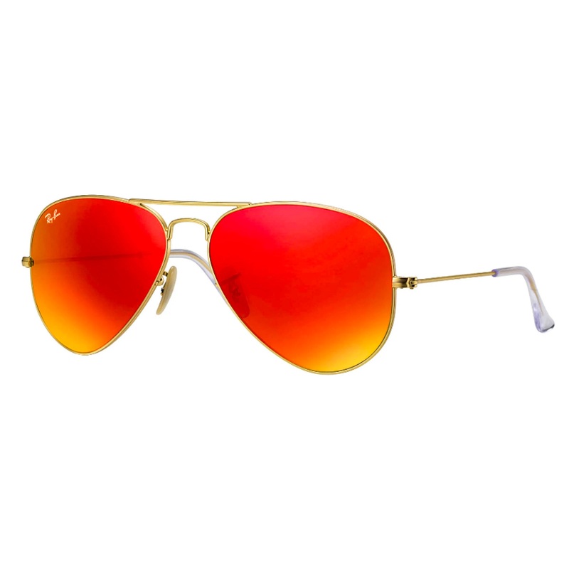 Ray-Ban Aviator Large Women’s Sunglasses – Matte Gold/Red Mirror