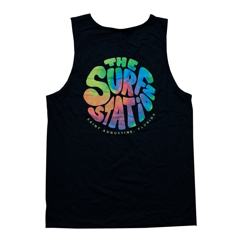 Surf Station Hippie Logo Men’s Tank – Black