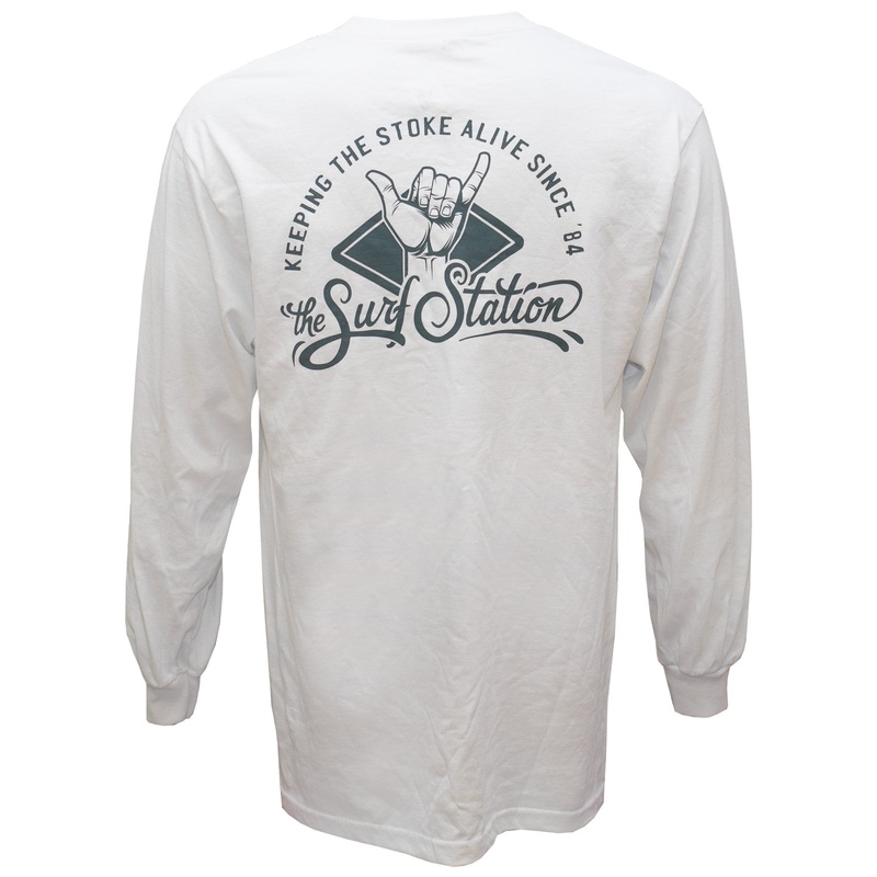 Surf Station x Ryan Leonardy Stoked Men’s L/S T-Shirt – White