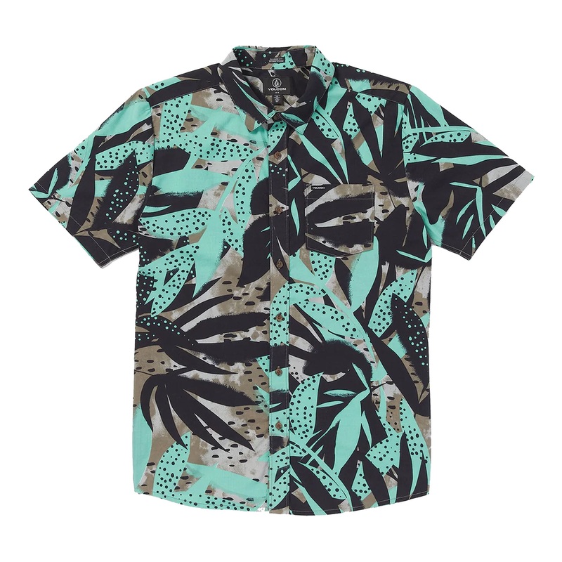 Volcom Waterside Floral Men’s S/S Dress Shirt – Dusty Aqua