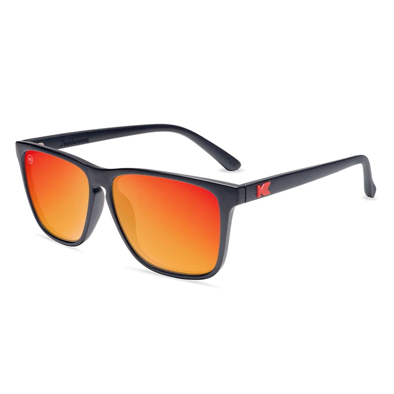 Knockaround Fast Lanes Men’s Sunglasses – Matte Black/Red Sunset Polarized