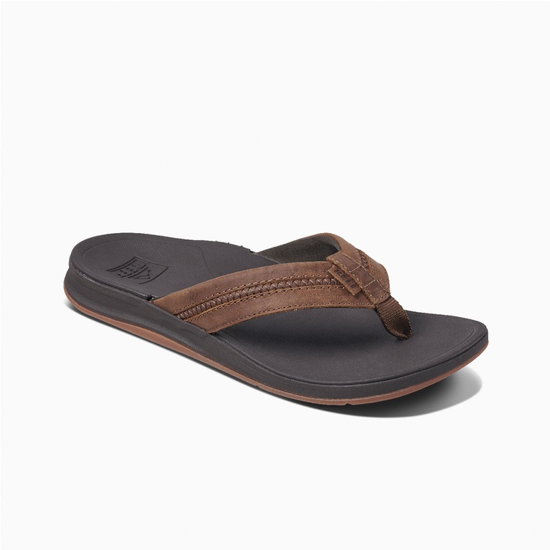Reef Leather Ortho-Bounce Coast Men’s Sandals – Brown