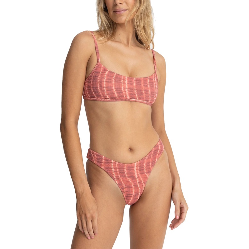 Rhythm Sahara Tie Dye Crop Women’s Bikini Top – Red
