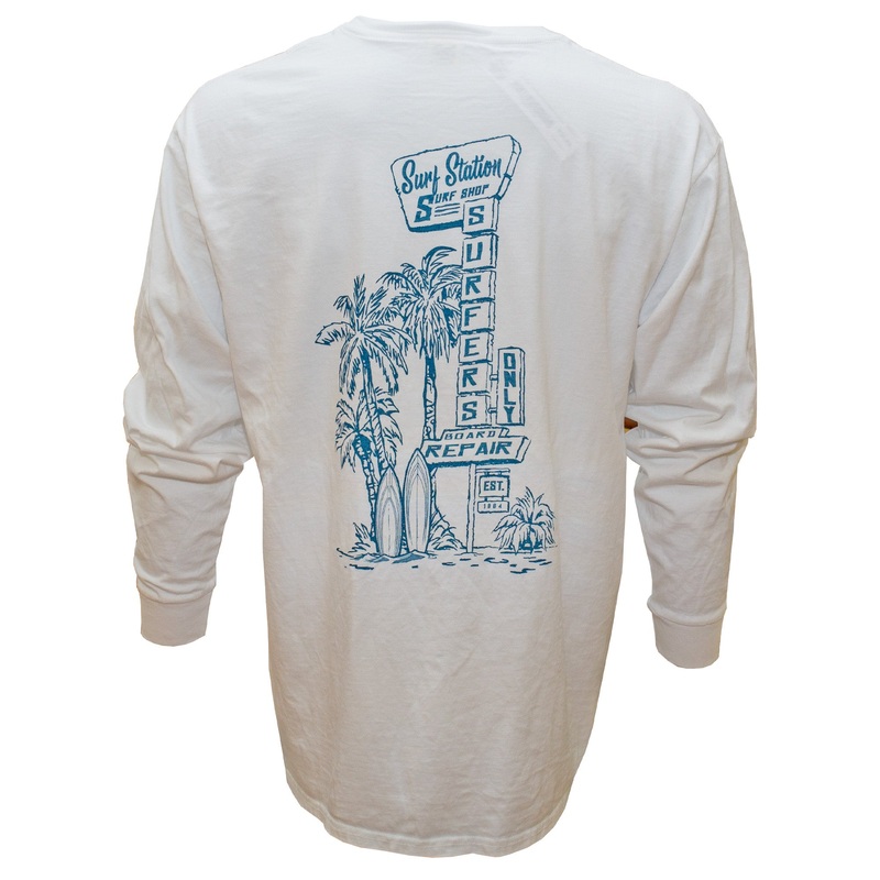 Surf Station Ding Repair & Surf Stop Men’s L/S Shirt – White