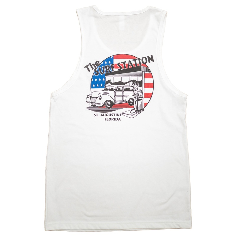 Surf Station Freedom Woody Men’s Tank Top – White