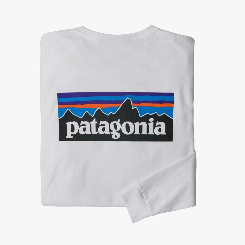Patagonia P-6 Logo Responsibili-Tee Men’s L/S T-Shirt – White