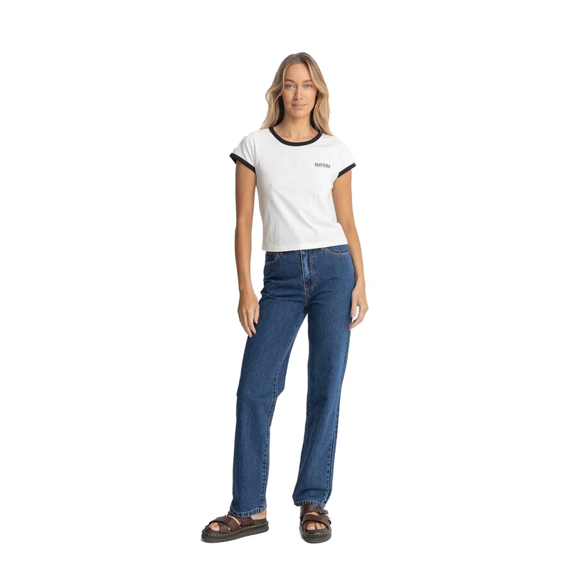 Rhythm Ringer Women’s S/S T-Shirt – White