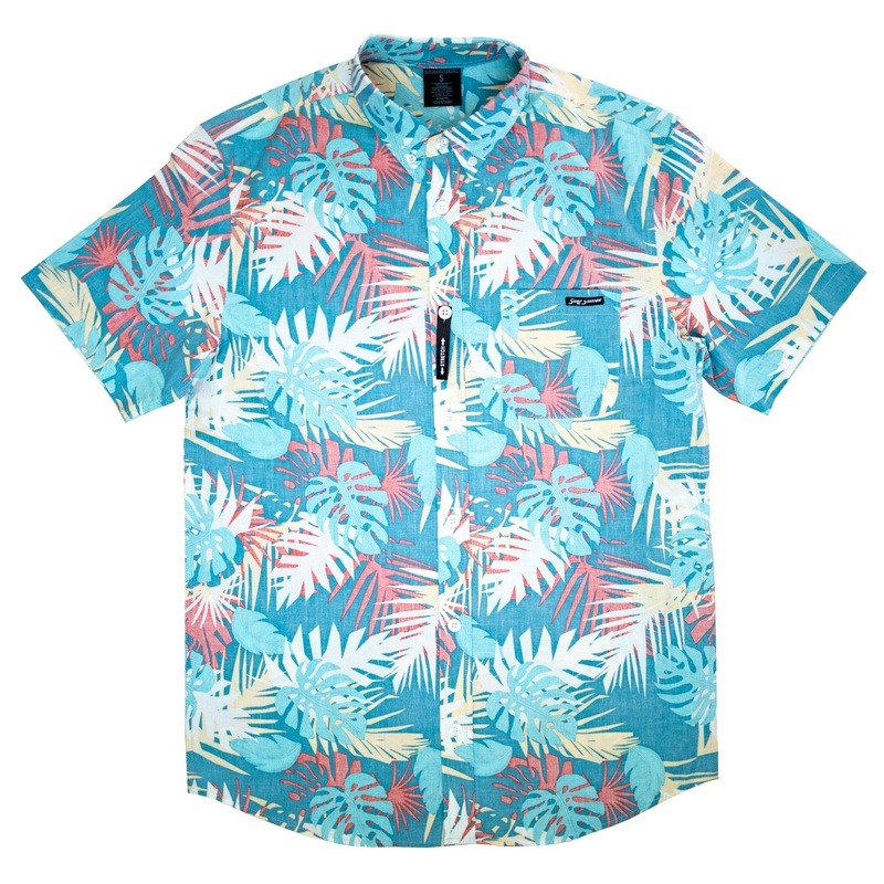 Surf Station Backyard Men’s S/S Woven Shirt – Blue