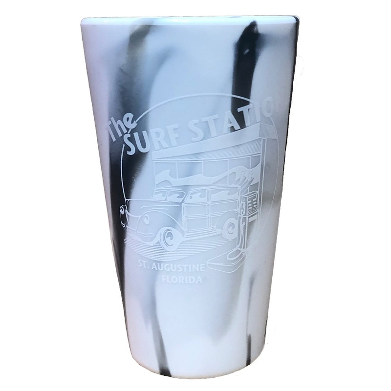 Surf Station Silipint Woody 16oz Pint Cup – White Marble