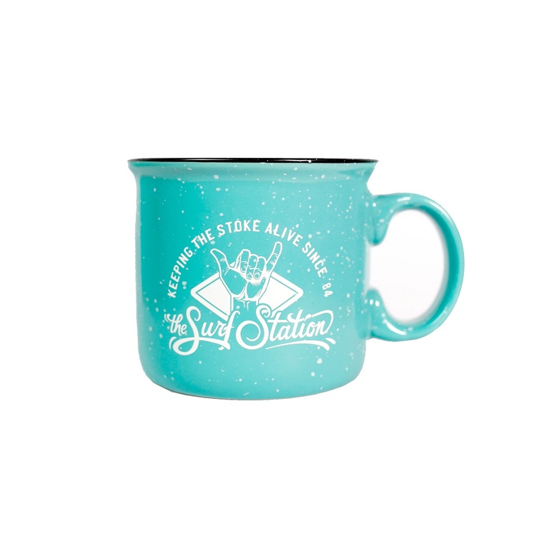 Surf Station x Ryan Leonardy Stoked 14oz Camper Mug – Seafoam