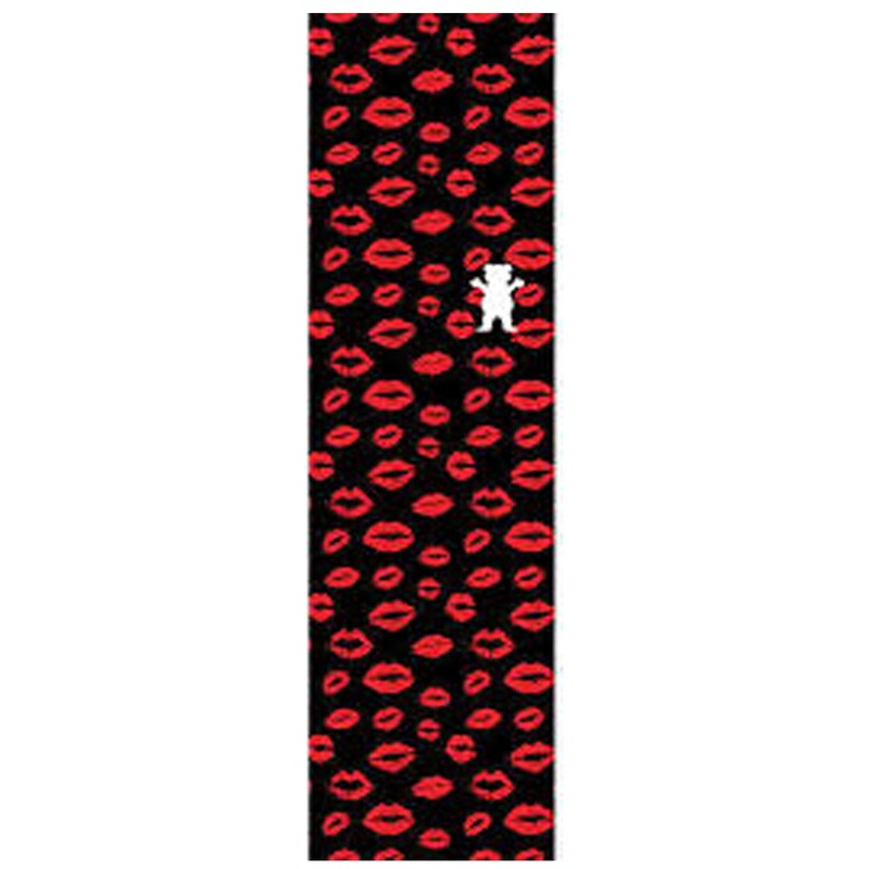 Grizzly Kiss Skateboard Grip Tape – Black/Red