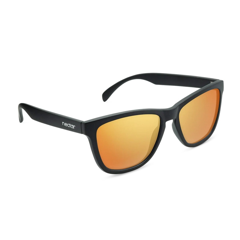 Nectar Chucktown Men’s Sunglasses – Matte Black/Orange Mirror