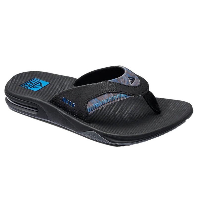 Reef Fanning Men’s Sandals – Black/Pool Palm