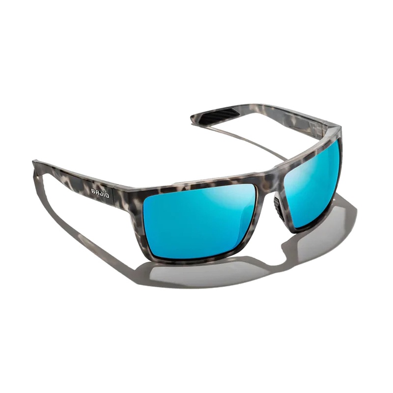 Bajio Stiltsville X-Large Men’s Sunglasses – Grey Tortoise Matte/Blue Mirror Polarized
