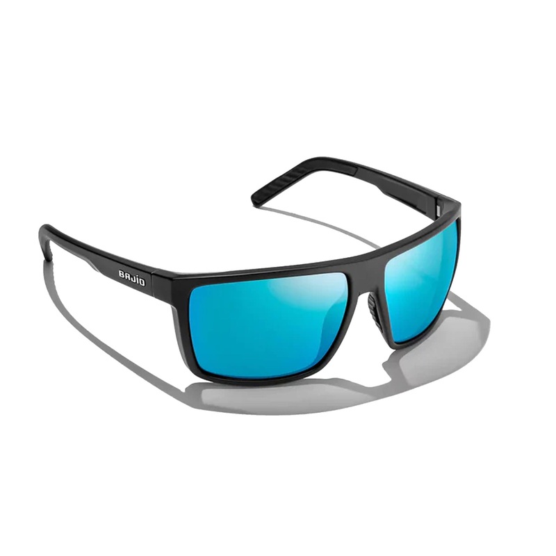 Bajio Toads Large Men’s Sunglasses – Black Matte/Blue Mirror Polarized