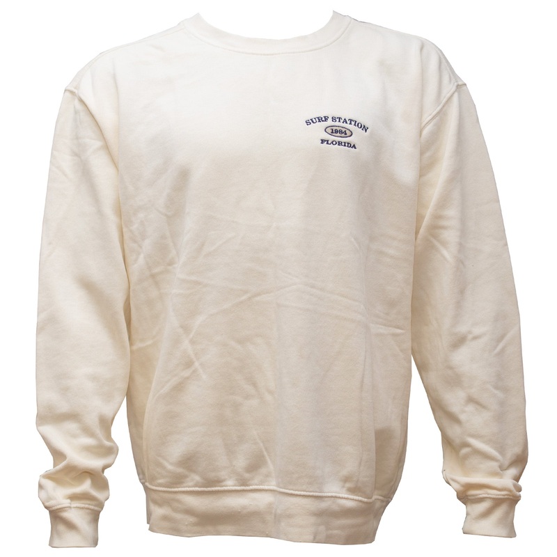 Surf Station Varsity Crewneck Men’s L/S Sweater – Ivory