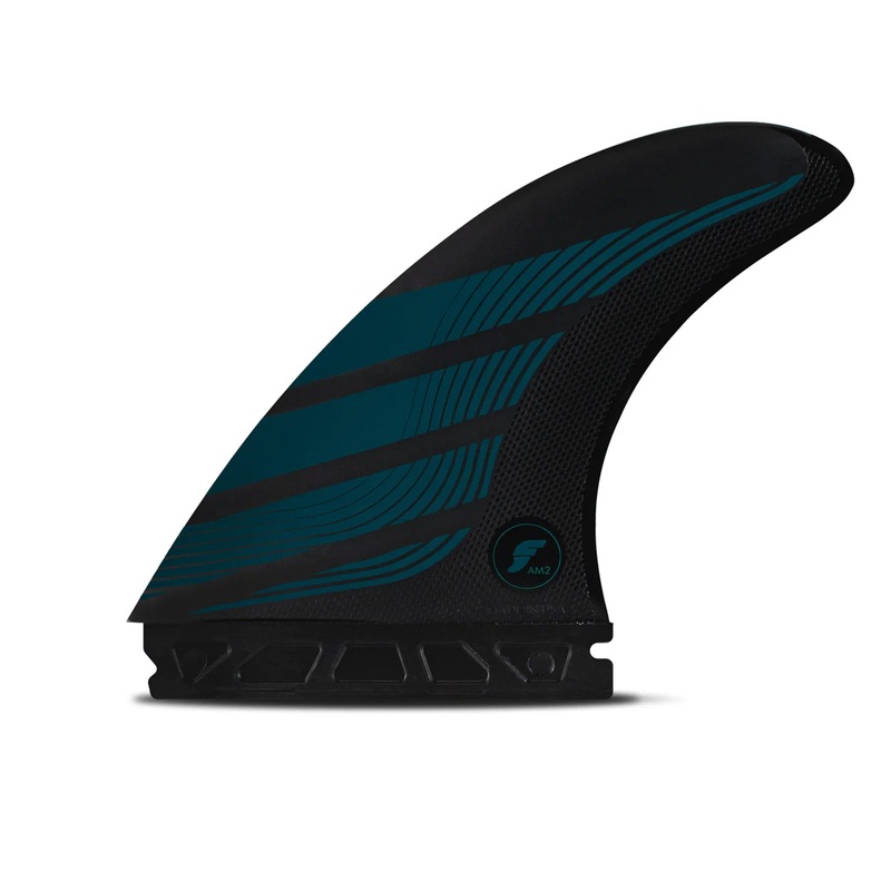 Futures Channel Islands AM2 Alpha Series Tri Fin Set – Large/Teal Blue