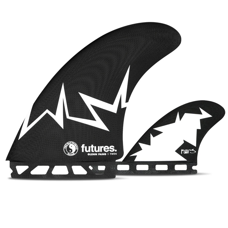Futures Glenn Pang Twin + 1 Surfboard Fin Set – Black/White