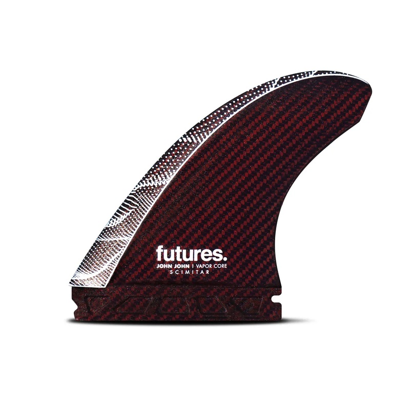 Futures JJF Scimitar Vapor Core Tri Surfboard Fins – Large/Red