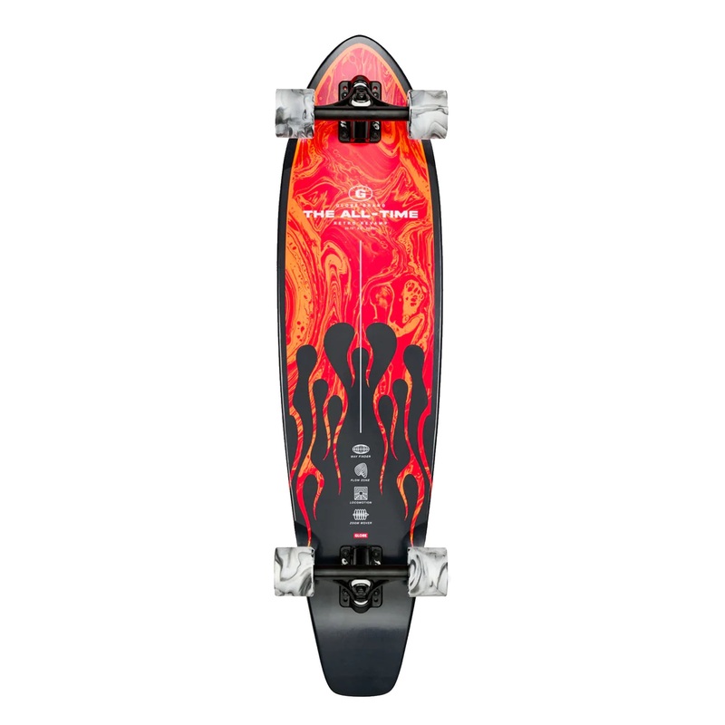 Globe The All-Time 35” Complete Longboard Skateboard – Red Flames