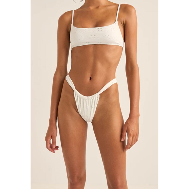 Rhythm Brighton Eyelet Soft Side Itsy Women’s Bikini Bottoms – Ivory