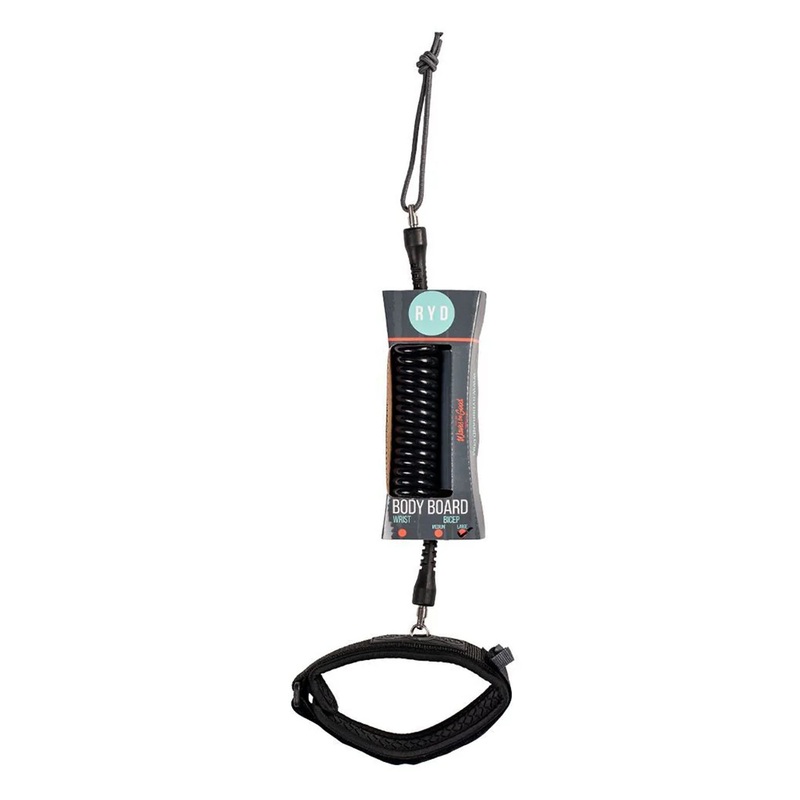 RYD 7mm Large Bicep Bodyboard Leash – Black