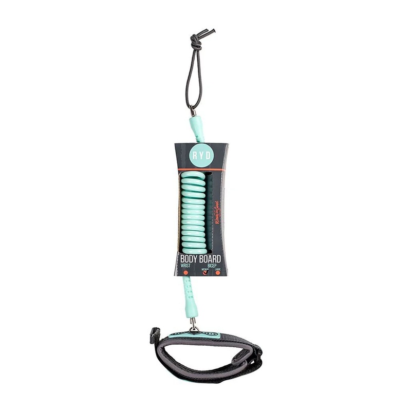 RYD 7mm Medium Bicep Bodyboard Leash – Aqua/Grey