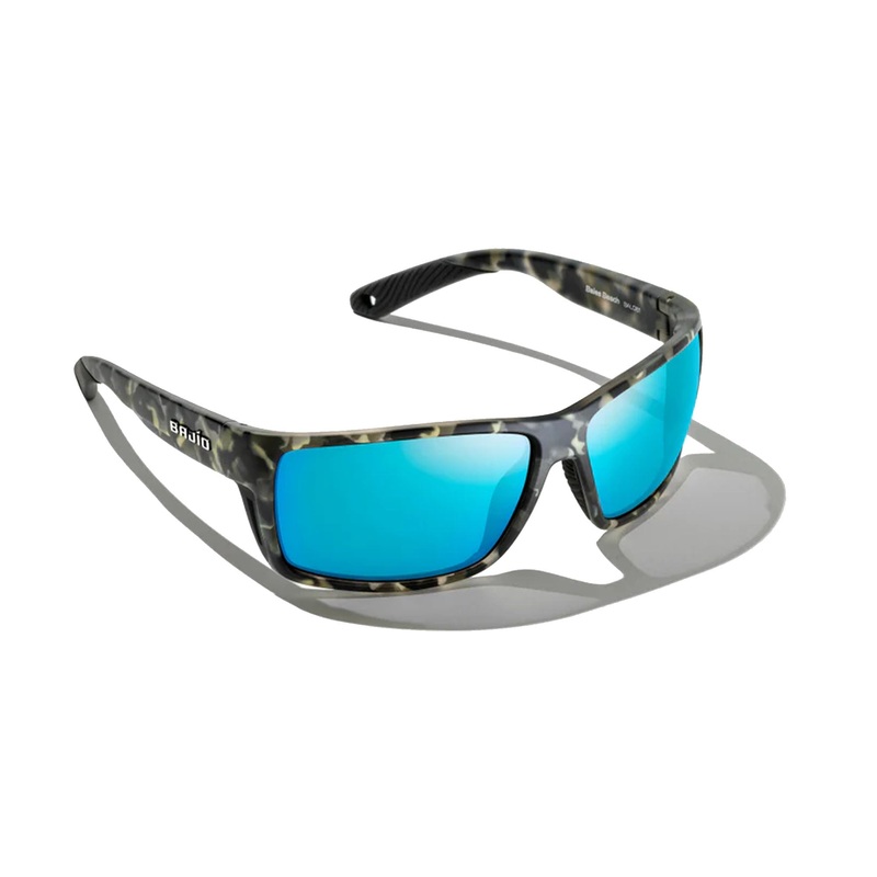 Bajio Bales Beach Large Men’s Sunglasses – Grey Camo Matte/Blue Mirror Polarized