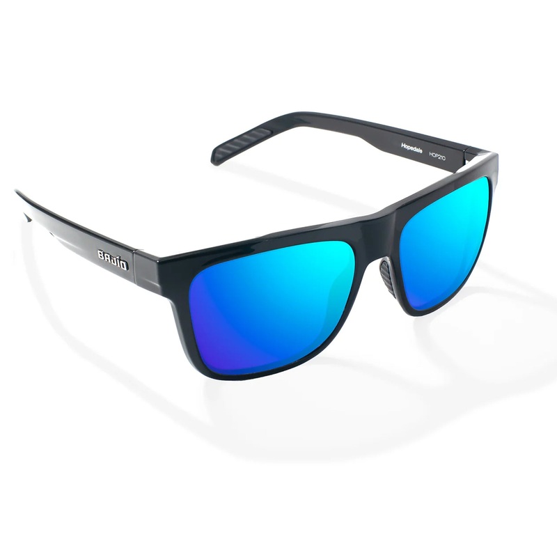 Bajio Hopedale Large Men’s Sunglasses – Black Gloss/Blue Mirror Polarized