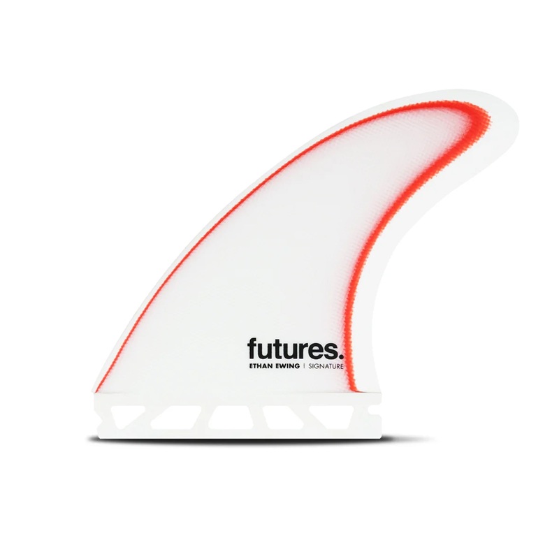 Futures Ethan Ewing Fiber Glass Tri Surfboard Fins – Large/White Red