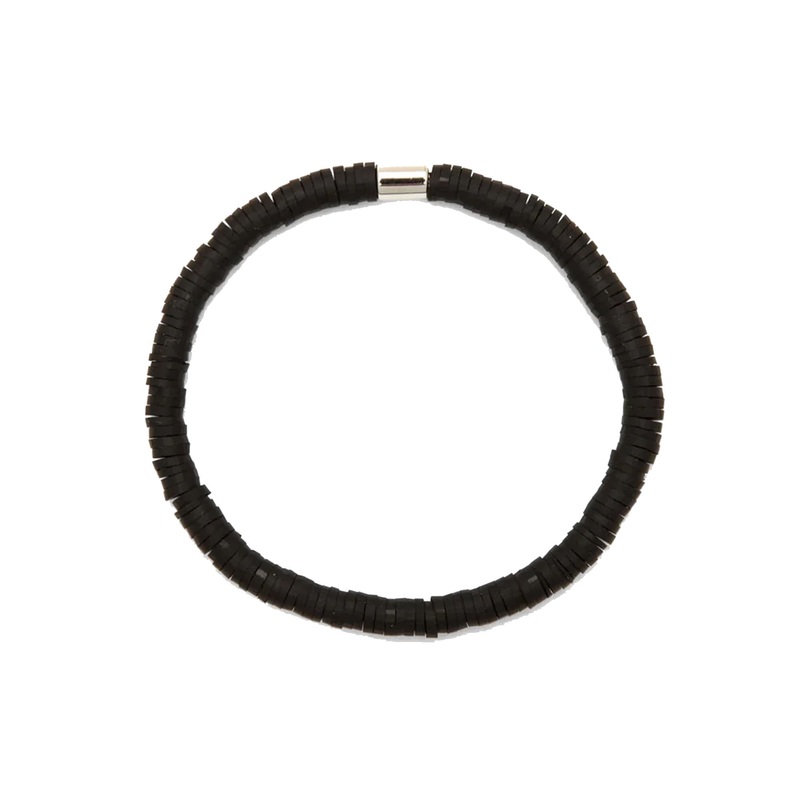 Pura Vida Seascape Vinyl Disc Stretch Bracelet – Black