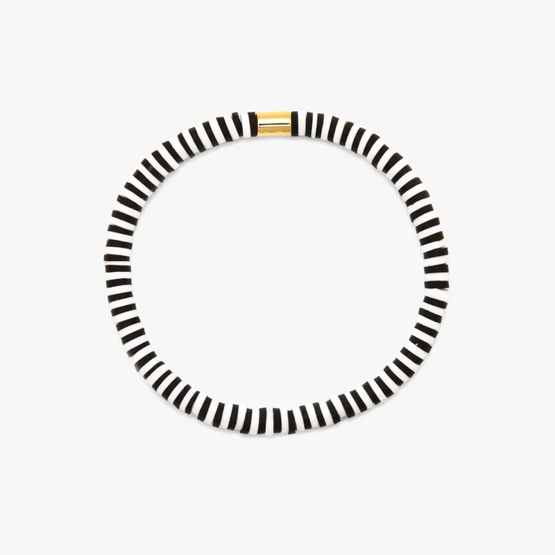 Pura Vida Seascape Vinyl Disc Stretch Bracelet – Obsidian