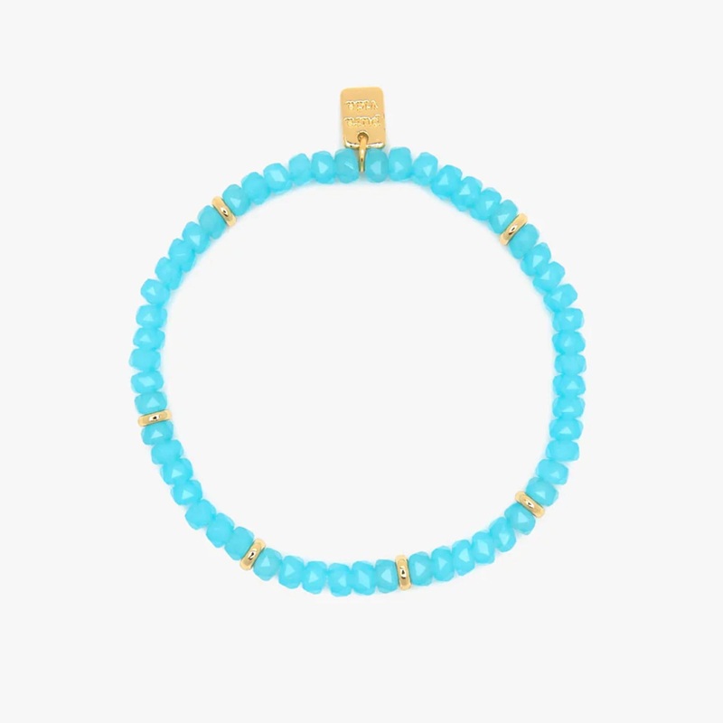 Pura Vida Surfrider Foundation Aqua Stretch Bracelet – Gold