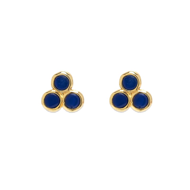 Pura Vida Surfrider Foundation Three Stone Stud Earings – Gold