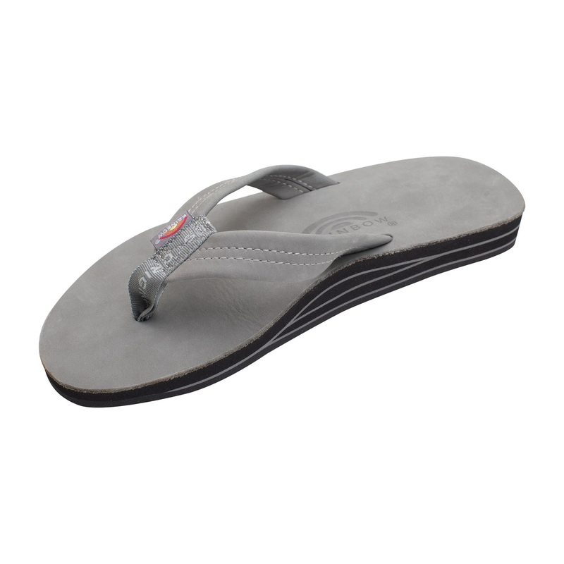 Rainbow Double Layer Premier Leather Men’s Sandals – Grey