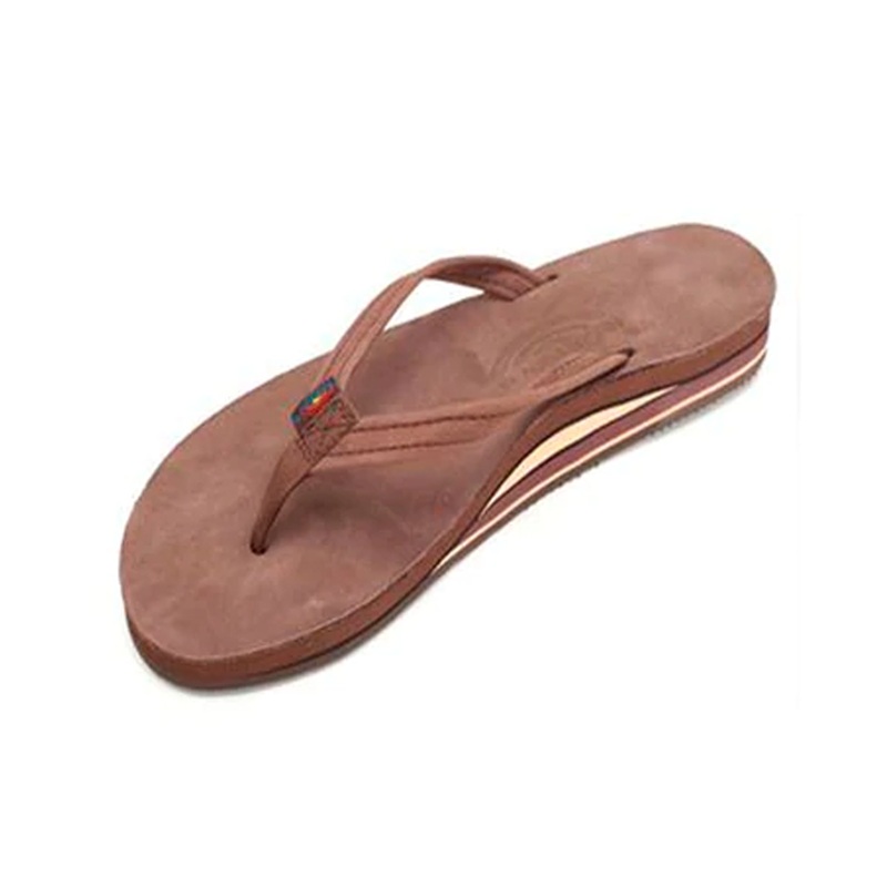 Rainbow Double Skinny Premier Leather Women’s Sandals – Expresso