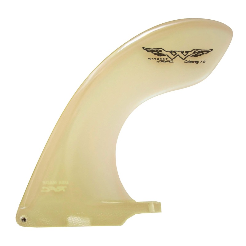 Rainbow Fin Co. Wingnut Cutaway Longboard Fin – 7″/Clear