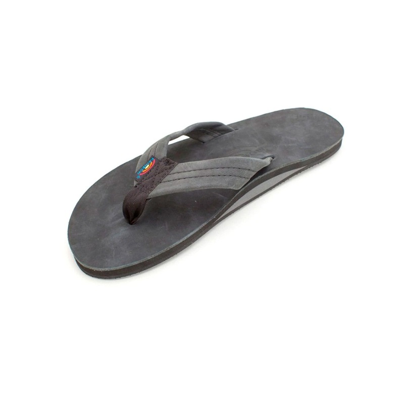 Rainbow Single Premier Leather Men’s Sandals – Black