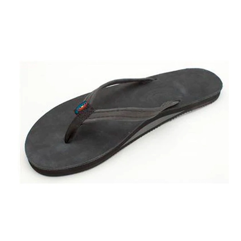 Rainbow Single Skinny Premier Leather Women’s Sandals – Black
