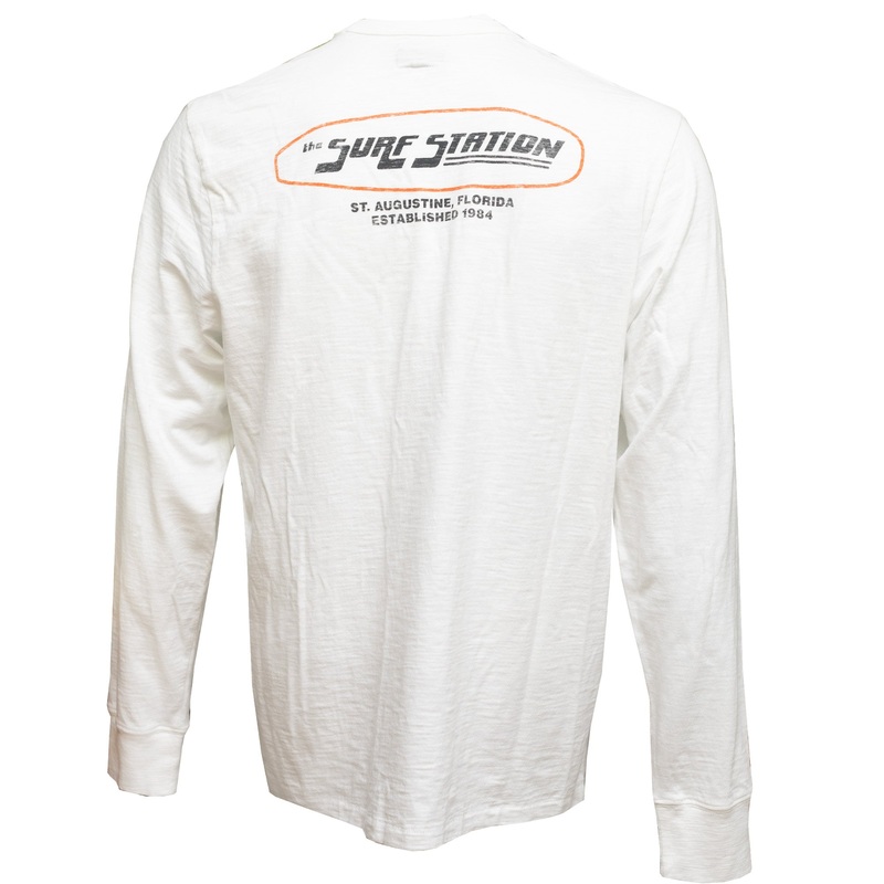 Surf Station Long Lines Premium Men’s L/S Shirt – Arctic White