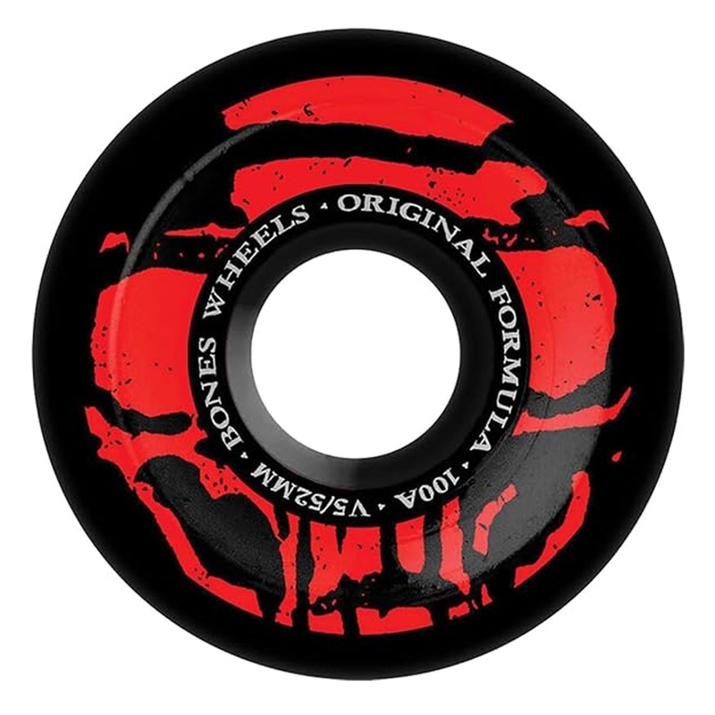 Bones 100’s OG V5 Mummyskulls 52mm Skate Wheels – Black