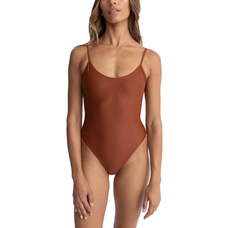 Rhythm Classic Minimal Women’s One Piece Swimsuit – Rust
