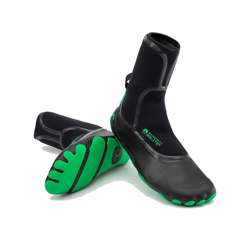 Solite 3mm Custom 2.0 Surf Booties – Black/Green