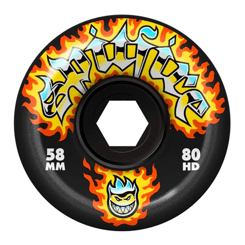 Spitfire 80HD Chrome Venom Conical 58mm Skateboard Wheels – Black