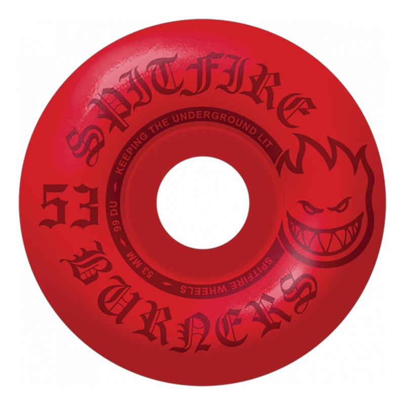 Spitfire 99a Burners 53mm Skateboard Wheels – Red