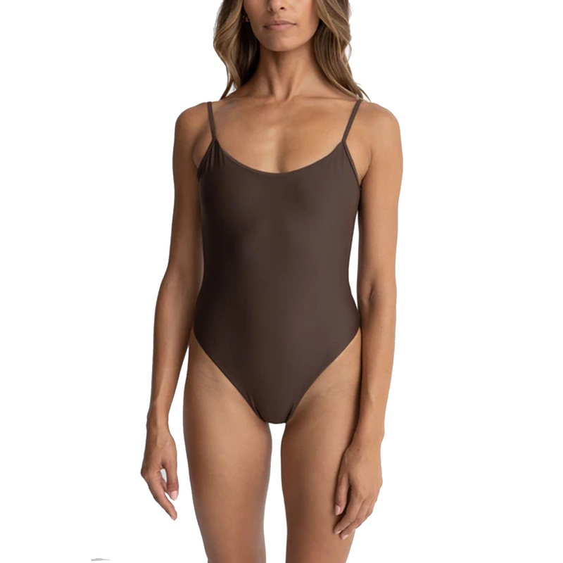 Rhythm Classic Minimal One Piece Women’s Swimsuit – Chocolate