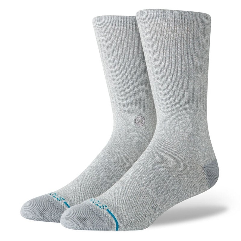 Stance Icon 3-Pack Men’s Crew Socks – Heather Grey