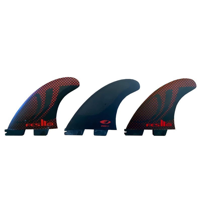 Used FCS II Sharp Eye PC Tri Surfboard Fins – Large/Black