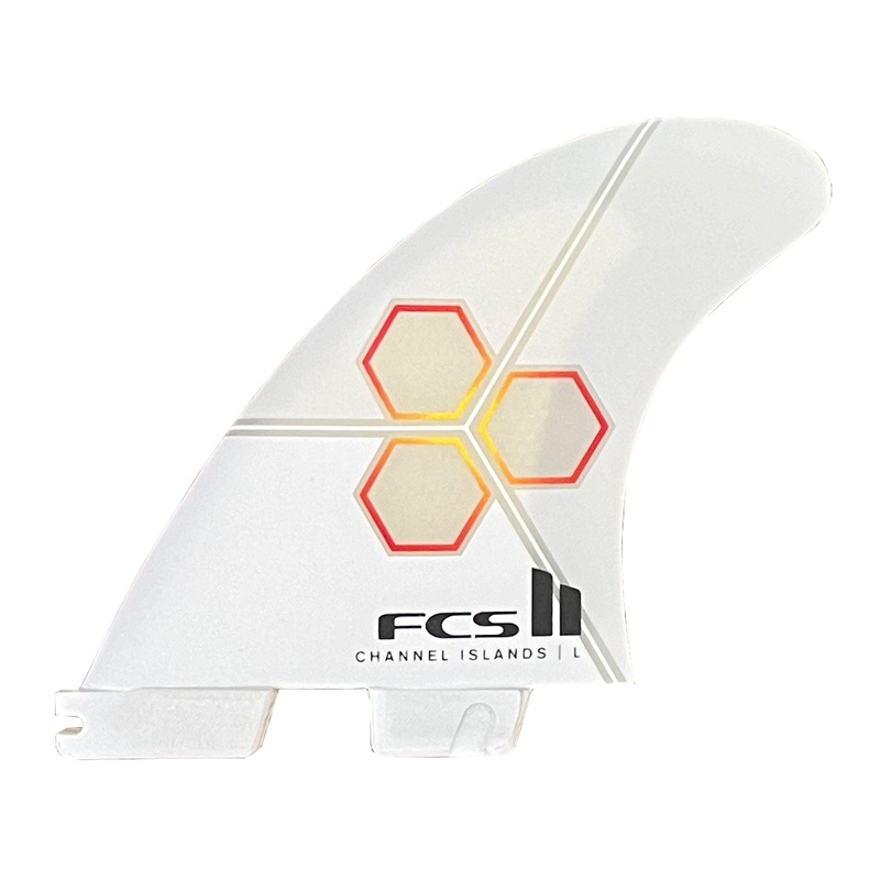 FCS II Channel Islands Performance Core 5-Fin Surfboard Fins – Medium/White Flame