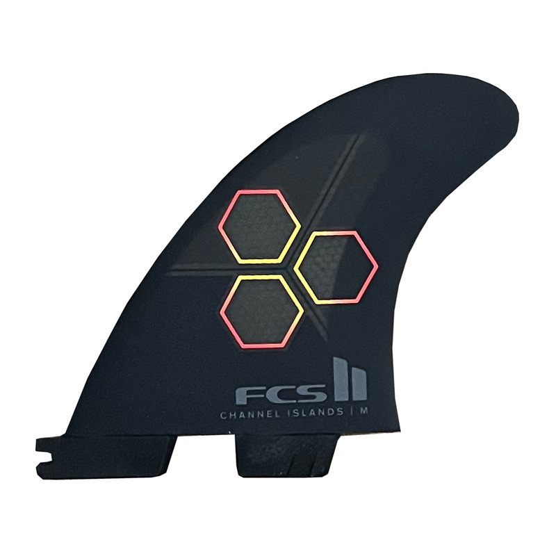 FCS II Channel Islands Performance Core Tri Surfboard Fins – Medium/Black Flame